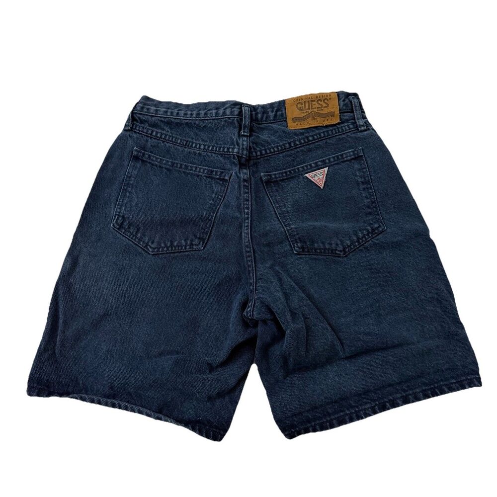 Vintage Guess Jeans Shorts Womens 1 Blue Denim High Rise Button‎ Fly USA 90s